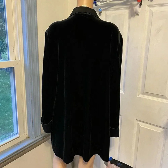 VTG Alex Evenings Lady XL BlackVelvet Cardigan Whimsigoth Witchy Grunge Hallowen - Picture 8 of 9